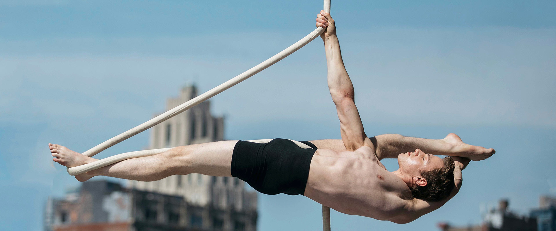 Ron oppenheimer doing aerial silks